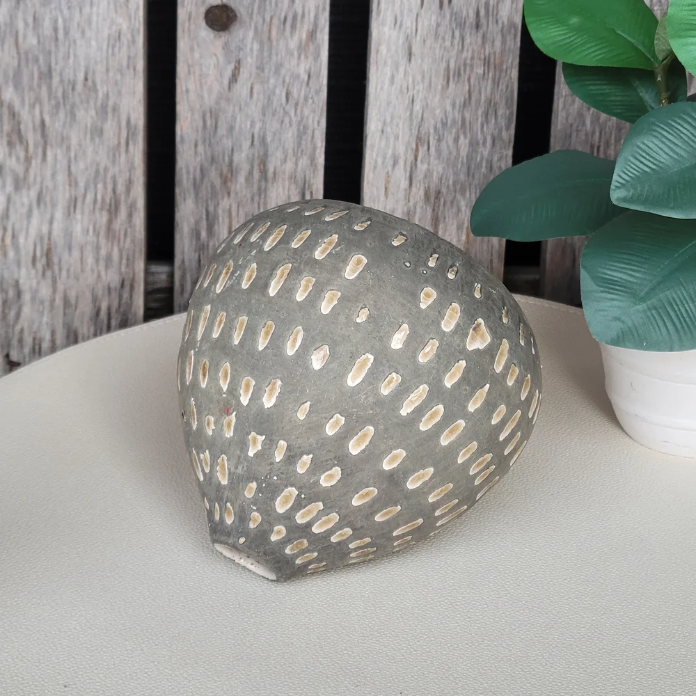 Creative Co-Op Gray and Cream TERRACOTTA  Textured Teardrop Bud Vase